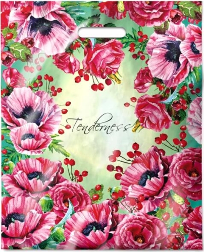 Пакет ПЭ с выруб. ручк. 38х47+6см (60) Нежность Ламинир. Интерпак 50/500 2200003693546