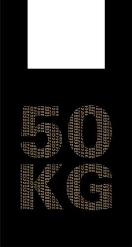 Пакет "Майка" [300+160]х550 мм 30 мкм, диз. "50 кг", черн., ПНД, 100 шт/упак 10 упак/кор
