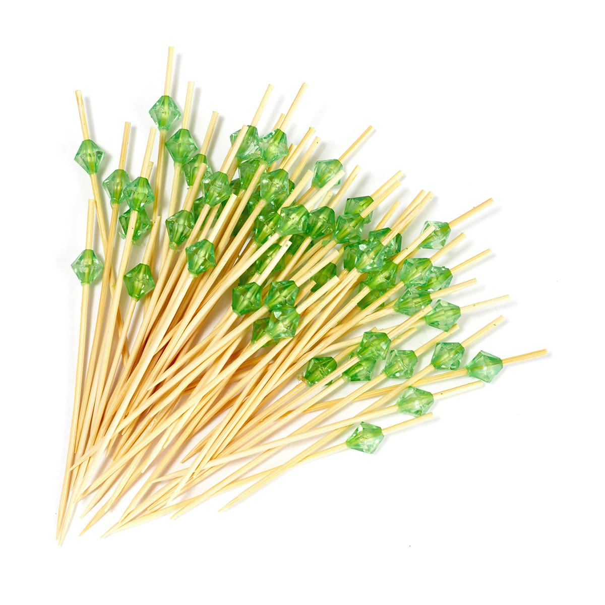 Пика для канапе бамбук Изумруд 10см 100шт  1/100