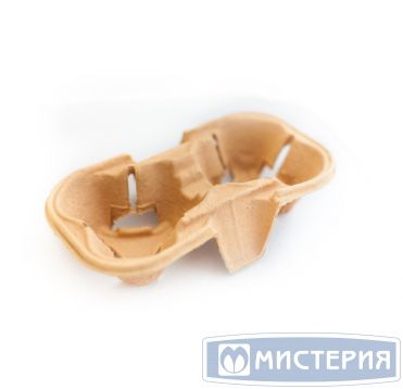 Держатель д/стаканов, 2 ячейки 108х193х42мм, сер., Пульпекартон 150шт/кор