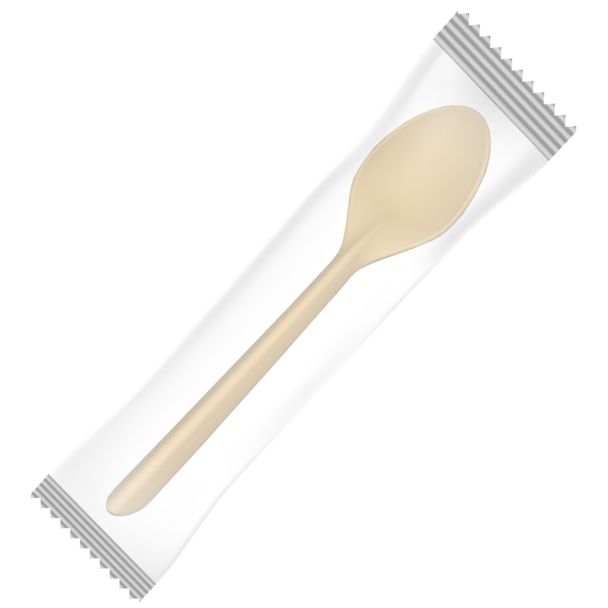 Ложка столовая  в инд. упак. 170мм Крахмал (биополимер) цвет Крафт 500шт/кор