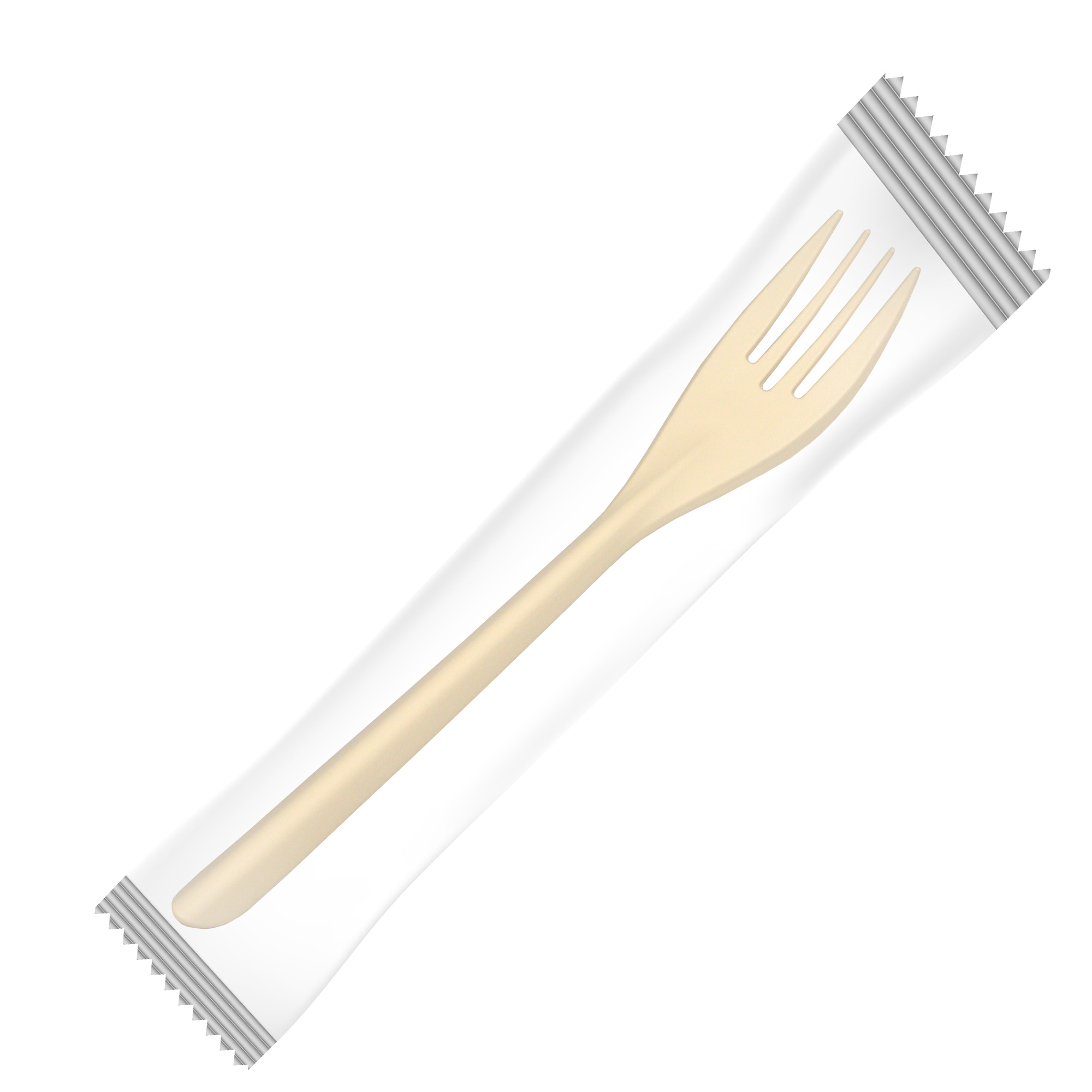 Вилка столовая в инд. упак.170мм Крахмал (биополимер) цвет Крафт 500шт/кор