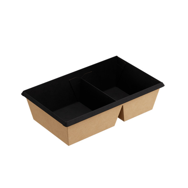 OneClick Bottom 800DB/bBLACK (Упаковка(Контейнер)д/пищ. продукции 800 мл 2-сегмент. черный)300шт/кор