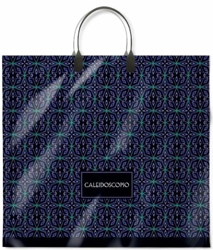 Пакет ПЭ с пластмассовыми ручками 37х34+6см (80) (Калейдоскоп) Интерпак (х10/100)