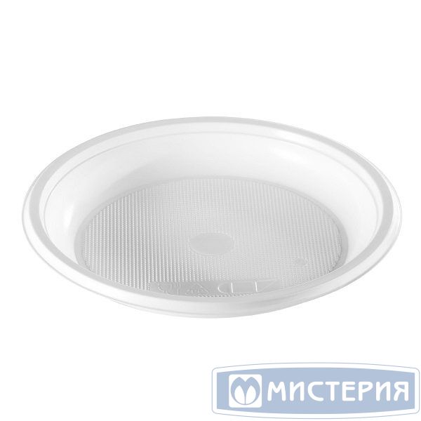 Тарелка одноразовая мелкая d165 мм, бел., ПП, 100 шт/упак 2 000 шт/кор