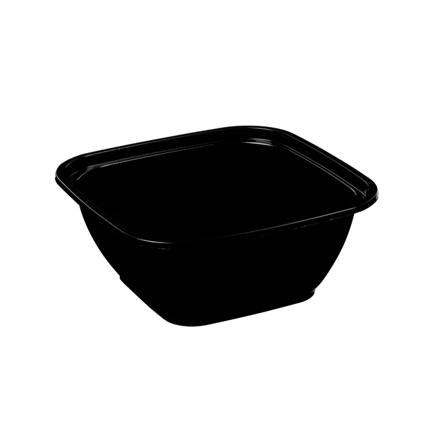 Контейнер 126х126х51,5 (375мл) без крышки (500шт/кор) Квадратный  Цвет Черный 1290Ч