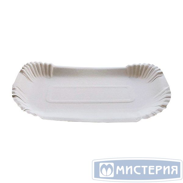Тарелка одноразовая мелкая 130x200 мм, бел., карт, 50 шт/упак 700 шт/кор