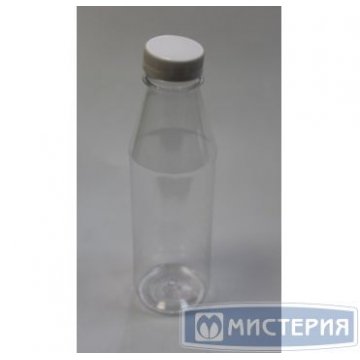 ПЭТ бутылка прозрачн., 0.5 л с крышкой, широкое горло 100 шт/упак 100 шт/меш