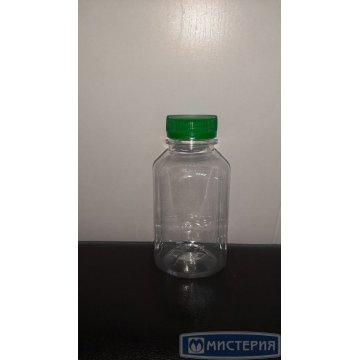 ПЭТ бутылка квадратн., прозрачн., 0.3 л, с крышкой, широкое горло 250 шт./упак. 250 шт./кор.