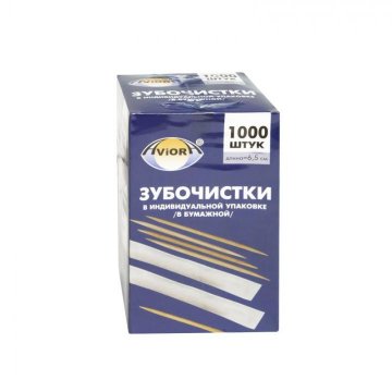Зубочистки бамбуковые Aviora в инд.бум. упаковке (1упак.х1000шт.) (1/30)