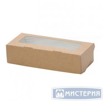 Коробка DoEco 200х120х40мм ECO TABOX PRO 1000 , с окном, коричн. 200 шт/упак 200 шт/кор